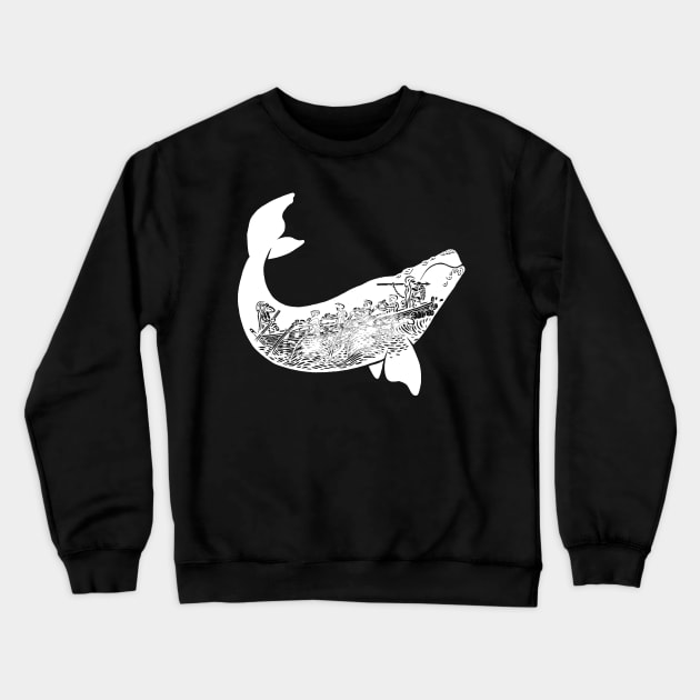 Baleine blanche et baleinier Crewneck Sweatshirt by DrTigrou